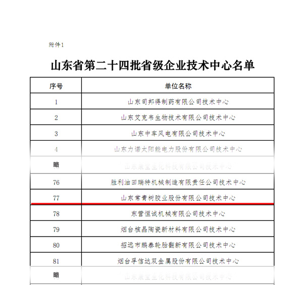 热烈祝贺我司技术中心入选“山东省第二十四批省级企业技术中心”